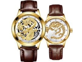 3D Dial Leather Watch